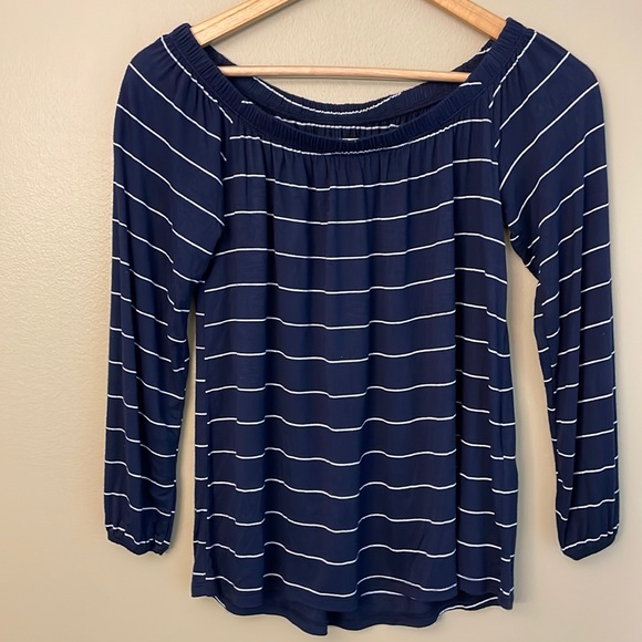 Abercrombie Navy Off Shoulder Top Size XS - Picture 1 of 5